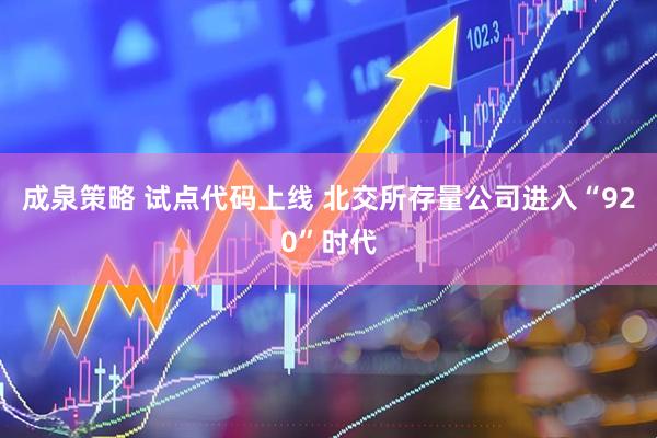 成泉策略 试点代码上线 北交所存量公司进入“920”时代