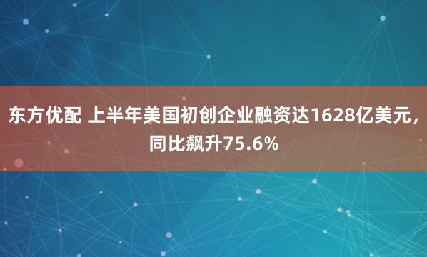 东方优配 上半年美国初创企业融资达1628亿美元，同比飙升75.6%