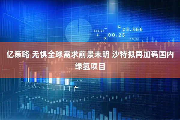 亿策略 无惧全球需求前景未明 沙特拟再加码国内绿氢项目